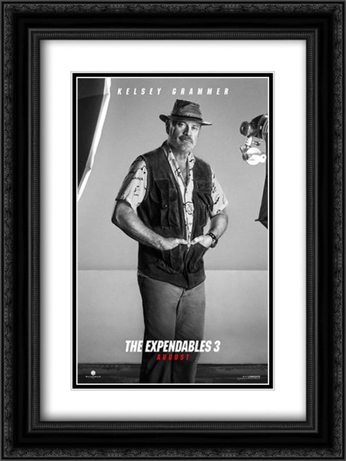 The Expendables 3 18x24 Black Ornate Wood Framed Movie Poster with Double Matting