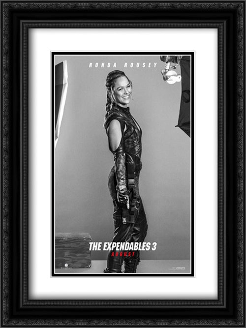 The Expendables 3 18x24 Black Ornate Wood Framed Movie Poster with Double Matting