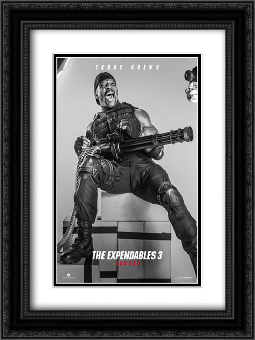 The Expendables 3 18x24 Black Ornate Wood Framed Movie Poster with Double Matting