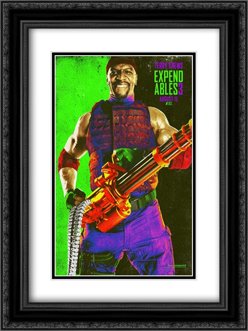 The Expendables 3 18x24 Black Ornate Wood Framed Movie Poster with Double Matting