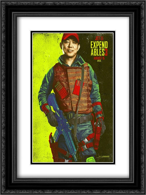 The Expendables 3 18x24 Black Ornate Wood Framed Movie Poster with Double Matting
