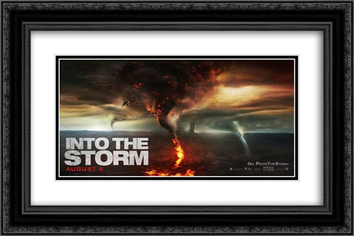 Into The Storm 24x16 Black Ornate Wood Framed Movie Poster with Double Matting