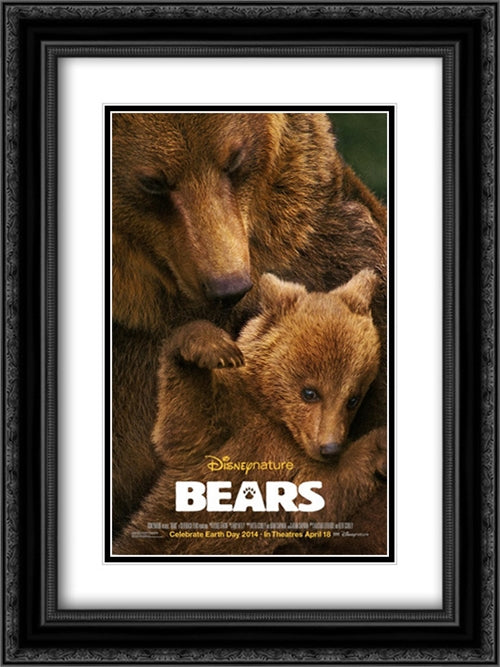 Bears 18x24 Black Ornate Wood Framed Movie Poster with Double Matting