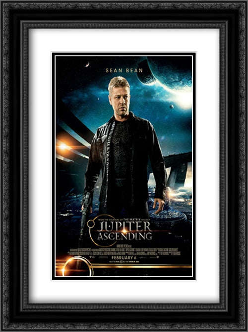 Jupiter Ascending 18x24 Black Ornate Wood Framed Movie Poster with Double Matting