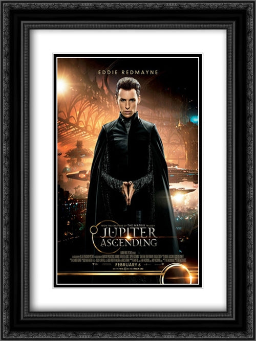 Jupiter Ascending 18x24 Black Ornate Wood Framed Movie Poster with Double Matting