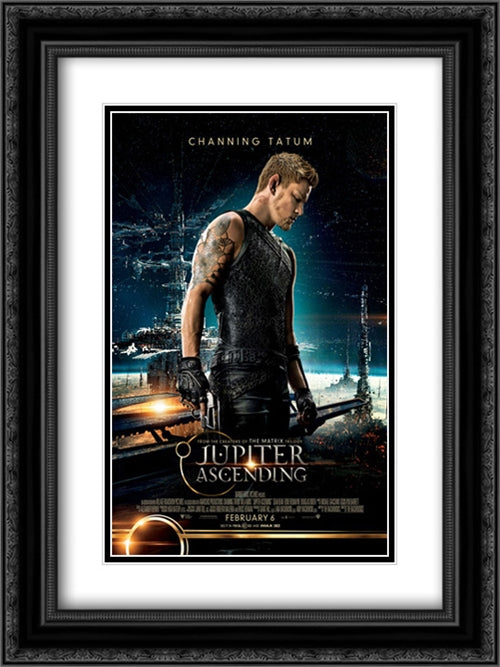Jupiter Ascending 18x24 Black Ornate Wood Framed Movie Poster with Double Matting