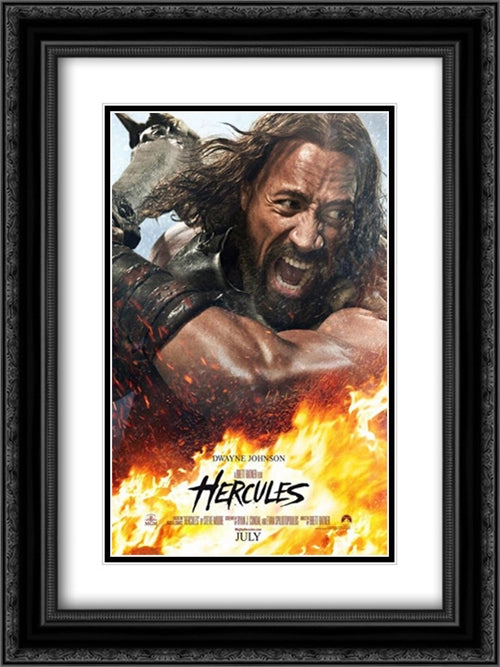 Hercules 18x24 Black Ornate Wood Framed Movie Poster with Double Matting