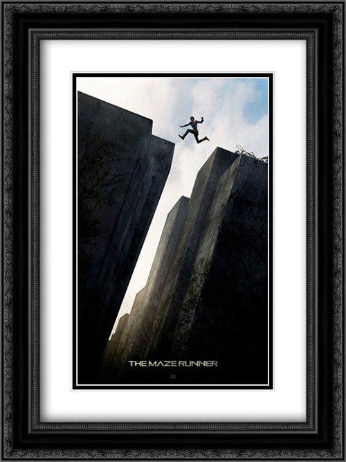 The Maze Runner 18x24 Black Ornate Wood Framed Movie Poster with Double Matting