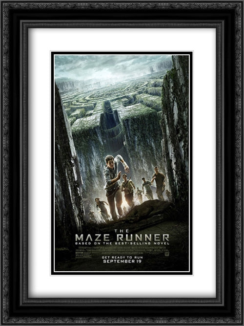 The Maze Runner 18x24 Black Ornate Wood Framed Movie Poster with Double Matting