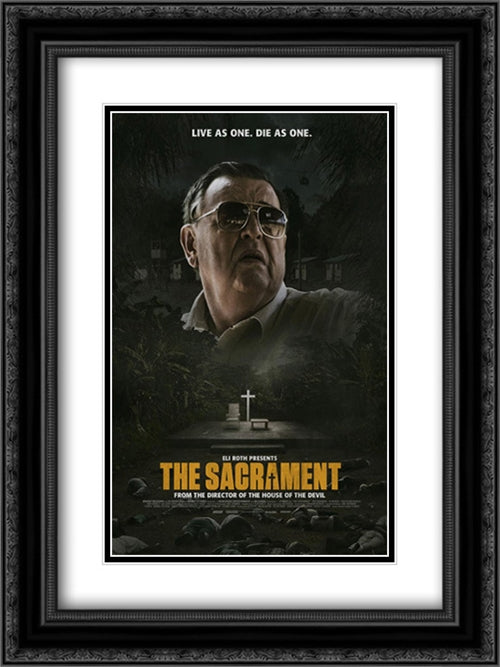 The Sacrament 18x24 Black Ornate Wood Framed Movie Poster with Double Matting
