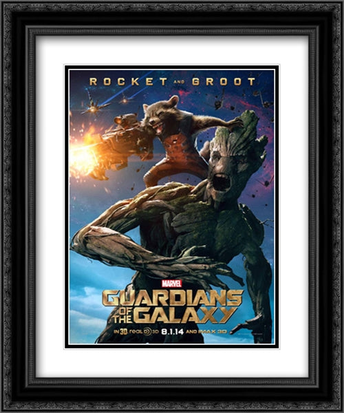 Guardians of the Galaxy 20x24 Black Ornate Wood Framed Movie Poster with Double Matting