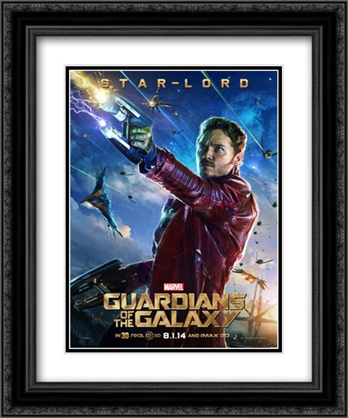 Guardians of the Galaxy 20x24 Black Ornate Wood Framed Movie Poster with Double Matting