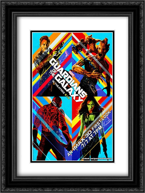 Guardians of the Galaxy 18x24 Black Ornate Wood Framed Movie Poster with Double Matting