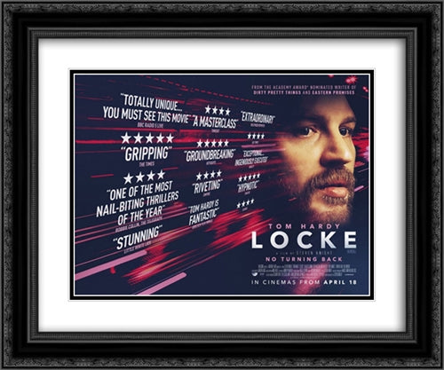 Locke 24x20 Black Ornate Wood Framed Movie Poster with Double Matting