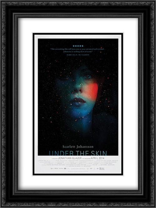 Under the skin 18x24 Black Ornate Wood Framed Movie Poster with Double Matting