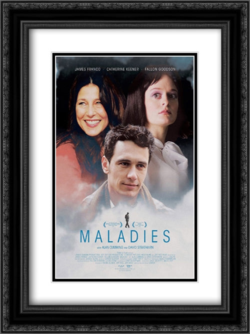 Maladies 18x24 Black Ornate Wood Framed Movie Poster with Double Matting