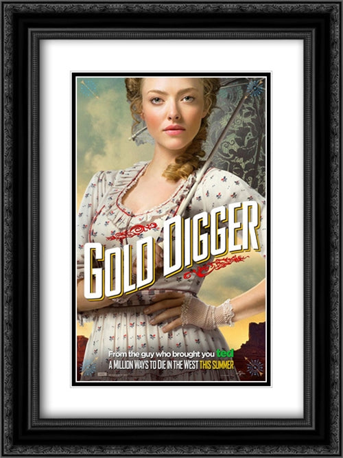 A Million Ways To Die In The West 18x24 Black Ornate Wood Framed Movie Poster with Double Matting