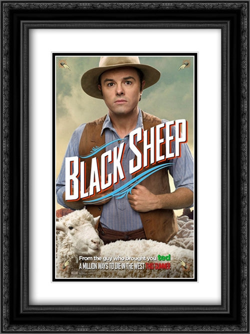 A Million Ways To Die In The West 18x24 Black Ornate Wood Framed Movie Poster with Double Matting