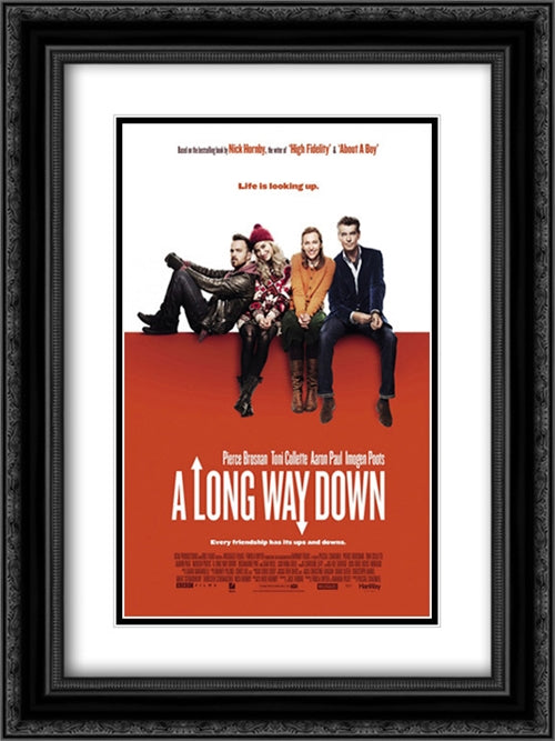 A Long Way Down 18x24 Black Ornate Wood Framed Movie Poster with Double Matting