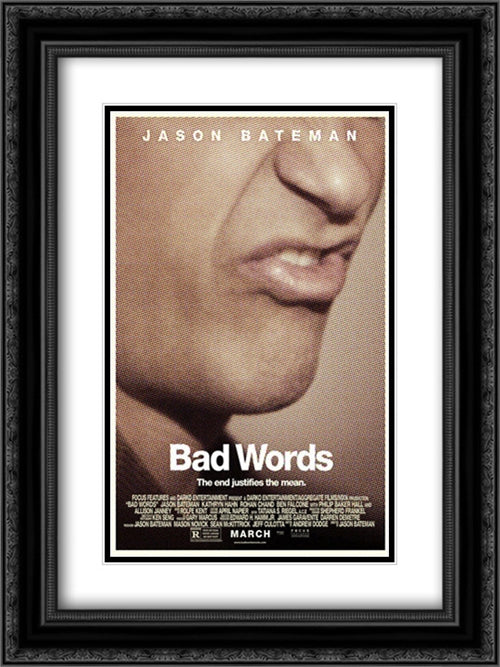 Bad Words 18x24 Black Ornate Wood Framed Movie Poster with Double Matting
