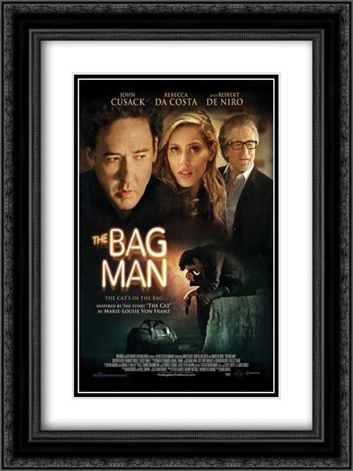 The Bag Man 18x24 Black Ornate Wood Framed Movie Poster with Double Matting
