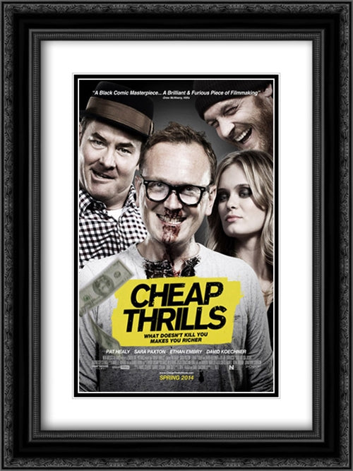 Cheap Thrills 18x24 Black Ornate Wood Framed Movie Poster with Double Matting