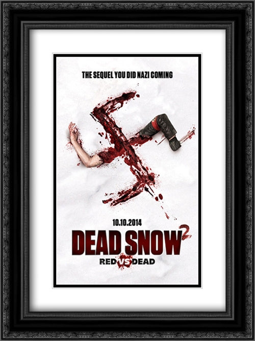 Dead Snow 2: Red vs. Dead 18x24 Black Ornate Wood Framed Movie Poster with Double Matting
