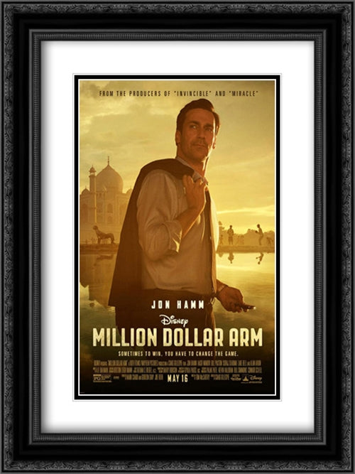 Million Dollar Arm 18x24 Black Ornate Wood Framed Movie Poster with Double Matting
