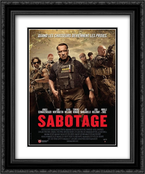 Sabotage 20x24 Black Ornate Wood Framed Movie Poster with Double Matting