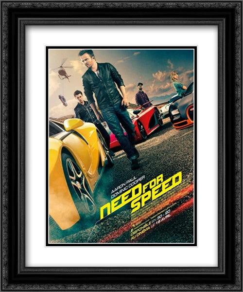 Need for Speed 20x24 Black Ornate Wood Framed Movie Poster with Double Matting