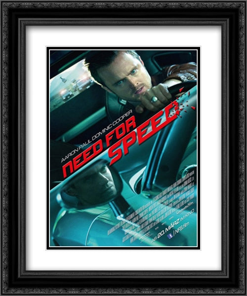 Need for Speed 20x24 Black Ornate Wood Framed Movie Poster with Double Matting