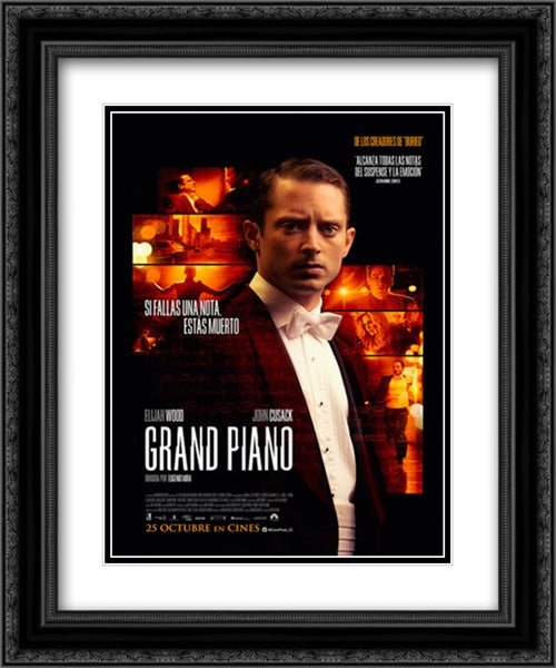 Grand Piano 20x24 Black Ornate Wood Framed Movie Poster with Double Matting
