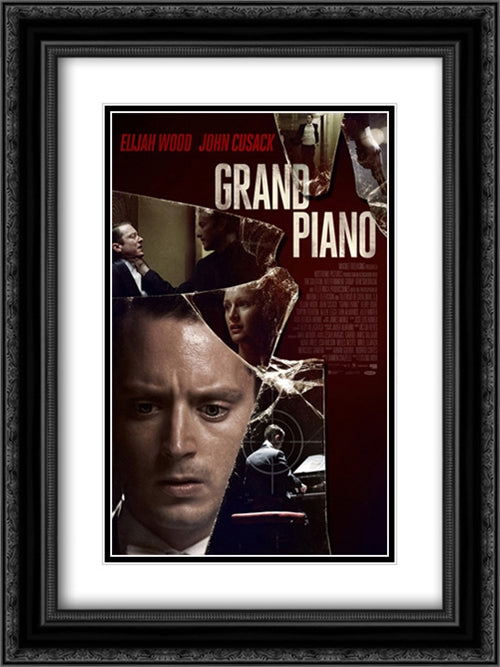 Grand Piano 18x24 Black Ornate Wood Framed Movie Poster with Double Matting