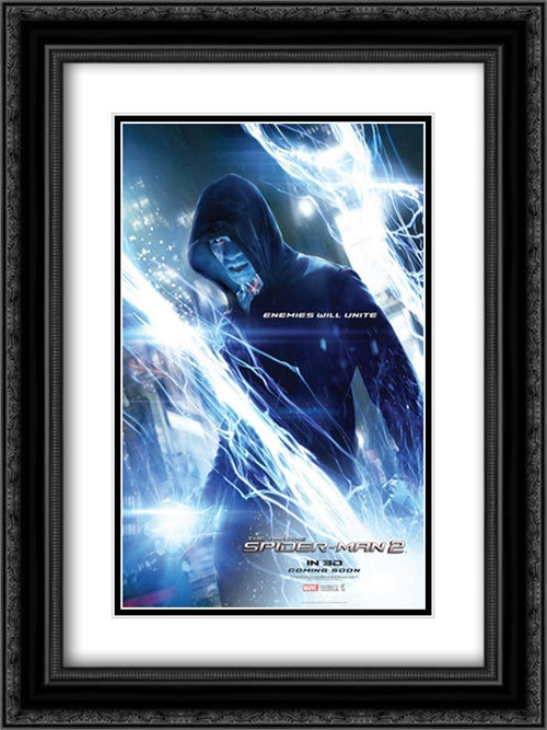 The Amazing Spider-Man 2 18x24 Black Ornate Wood Framed Movie Poster with Double Matting