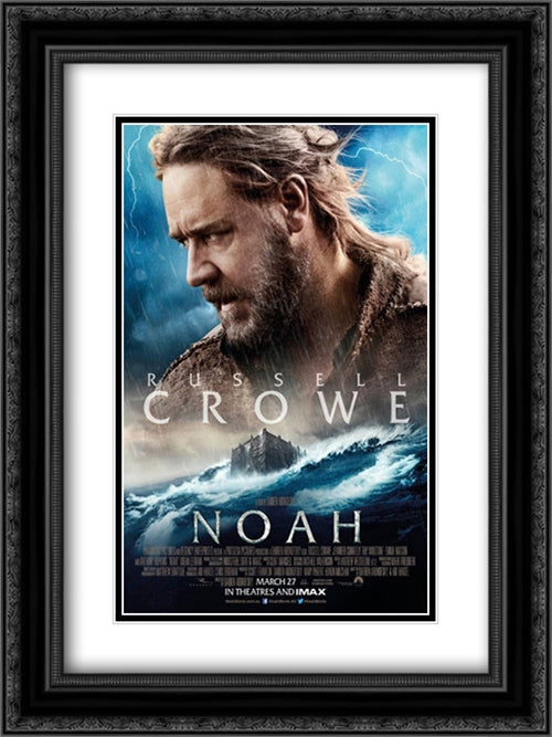 Noah 18x24 Black Ornate Wood Framed Movie Poster with Double Matting