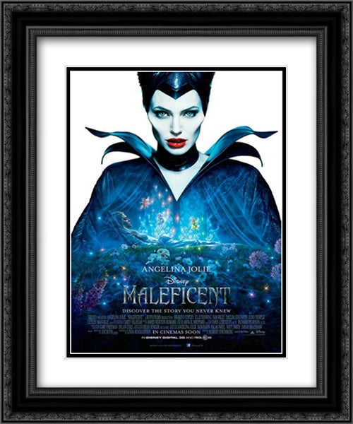 Maleficent 20x24 Black Ornate Wood Framed Movie Poster with Double Matting