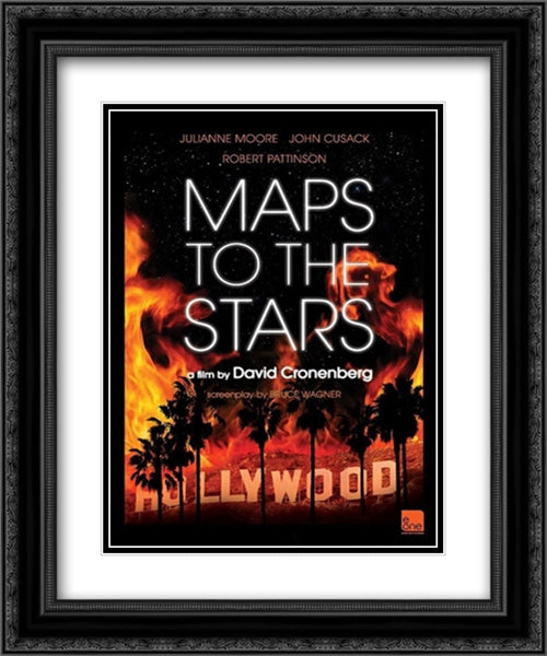 Maps to the Stars 20x24 Black Ornate Wood Framed Movie Poster with Double Matting
