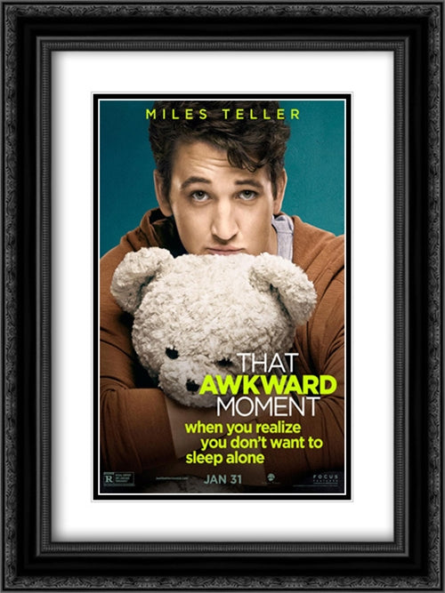 That Awkward Moment 18x24 Black Ornate Wood Framed Movie Poster with Double Matting