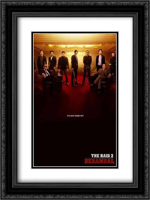 The Raid 2 18x24 Black Ornate Wood Framed Movie Poster with Double Matting