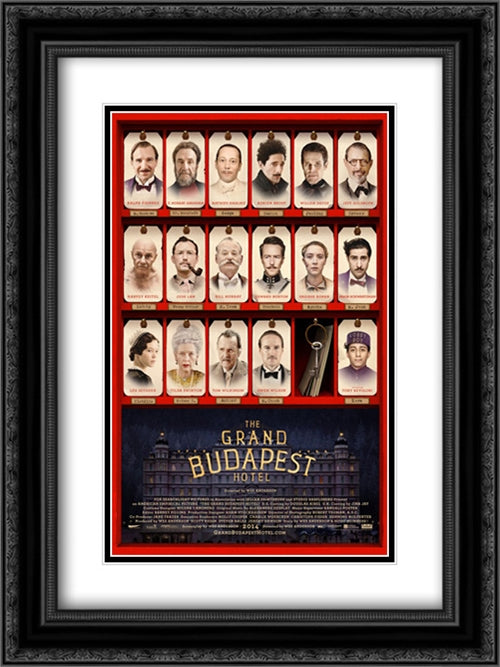 The Grand Budapest Hotel 18x24 Black Ornate Wood Framed Movie Poster with Double Matting