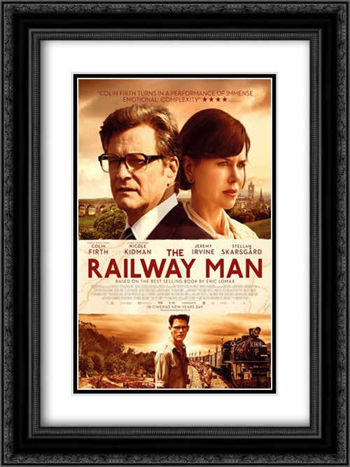 The Railway Man 18x24 Black Ornate Wood Framed Movie Poster with Double Matting