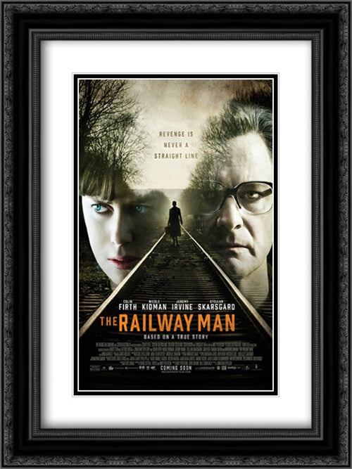 The Railway Man 18x24 Black Ornate Wood Framed Movie Poster with Double Matting