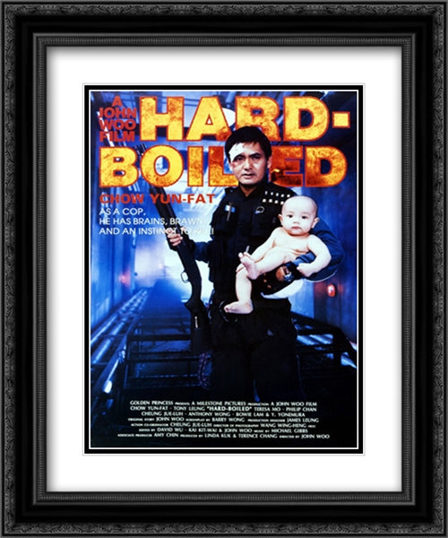 Hard Boiled 20x24 Black Ornate Wood Framed Movie Poster with Double Matting