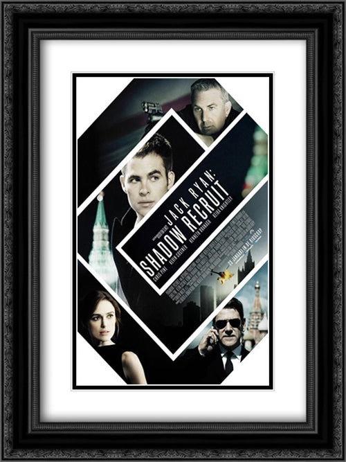 Jack Ryan: Shadow Recruit 18x24 Black Ornate Wood Framed Movie Poster with Double Matting