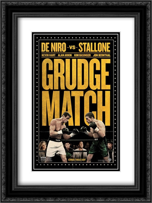 Grudge Match 18x24 Black Ornate Wood Framed Movie Poster with Double Matting