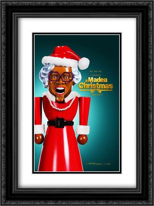 Tyler Perry's A Madea Christmas 18x24 Black Ornate Wood Framed Movie Poster with Double Matting