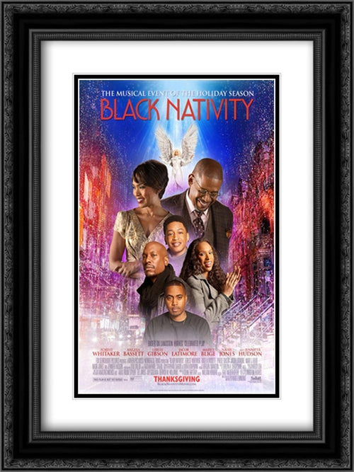 Black Nativity 18x24 Black Ornate Wood Framed Movie Poster with Double Matting