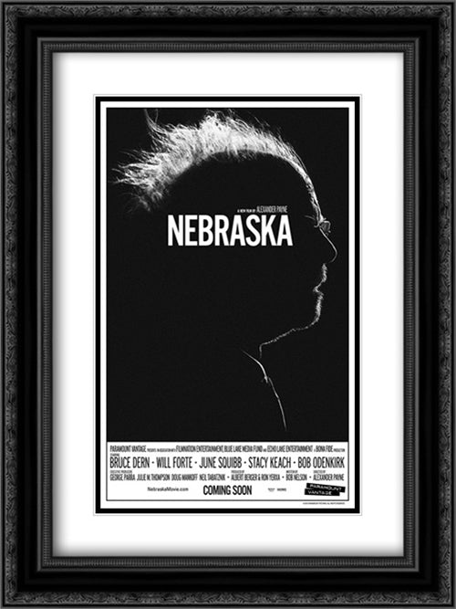 Nebraska 18x24 Black Ornate Wood Framed Movie Poster with Double Matting