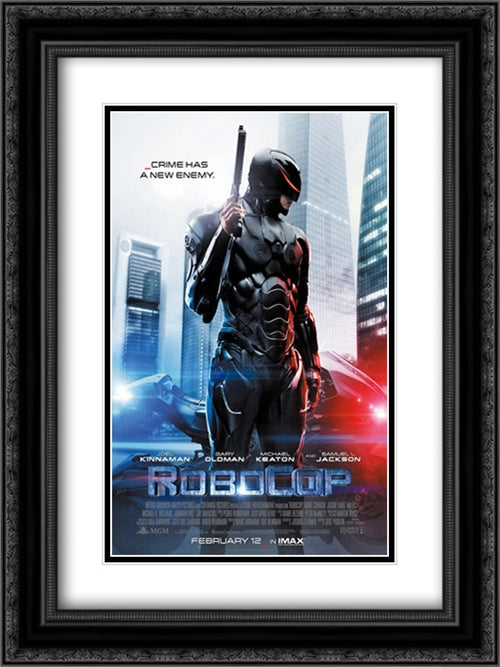 Robocop 18x24 Black Ornate Wood Framed Movie Poster with Double Matting