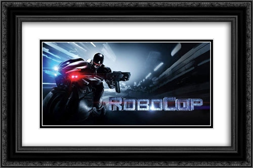 Robocop 24x16 Black Ornate Wood Framed Movie Poster with Double Matting